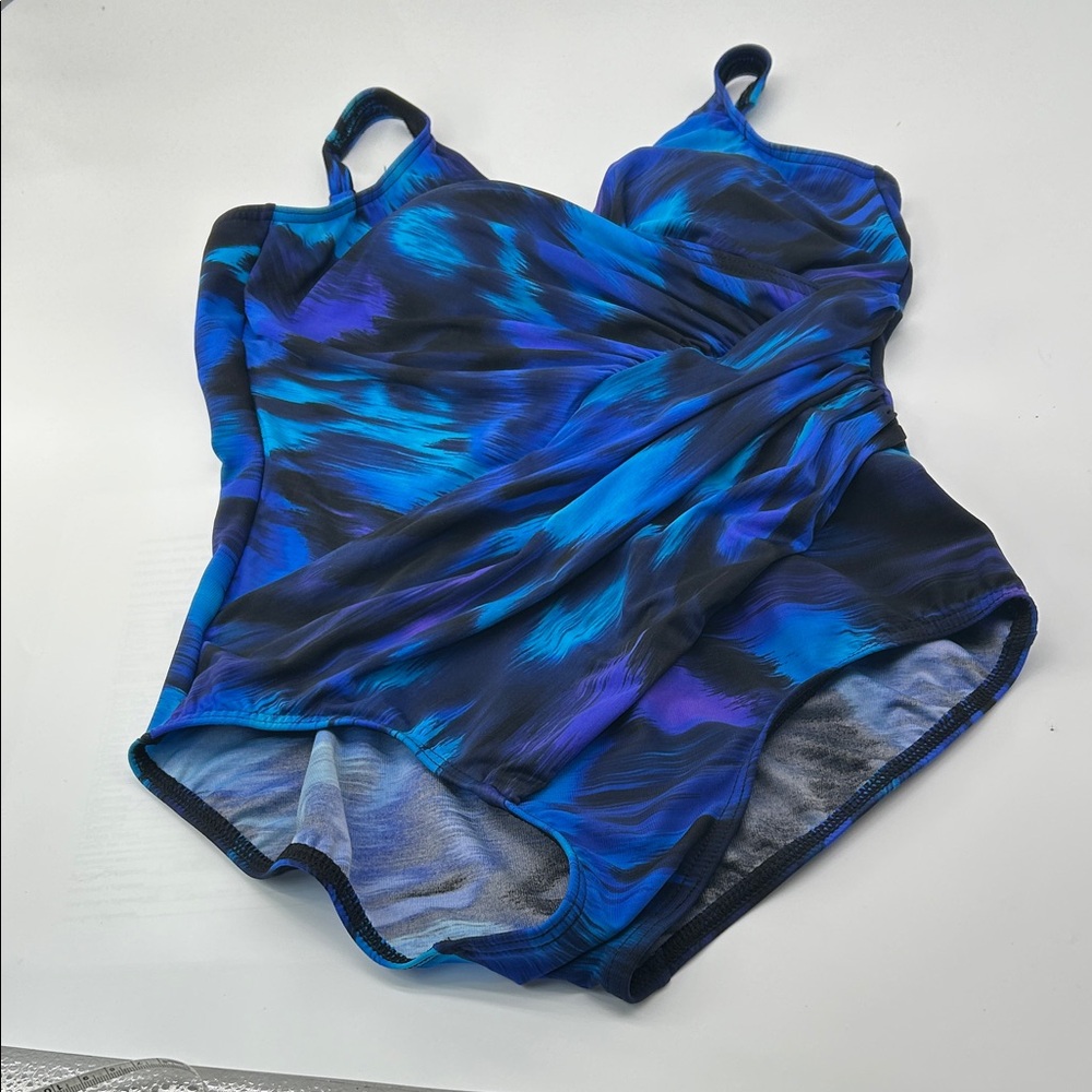 Kids Blue and Black One Piece Swimsuit